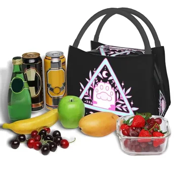 Термоизолированная чанта за обяд Witchy Котешка Лапа, Преносим контейнер за обяд Horror Witch за работа и пътуване, Многофункционална кутия за храна 5