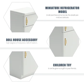 Ярък модел на мини-хладилник Миниатюрни мебели Модел на хладилника Декорация на дома 5