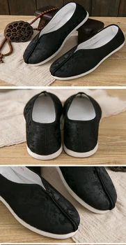 висококачествен памук, ръчно изработени обувки черен дракон шаолиньского монах кунг-фу, маратонки буда архата, обувки за дзен-светски медитация, обувки за бойни изкуства 5