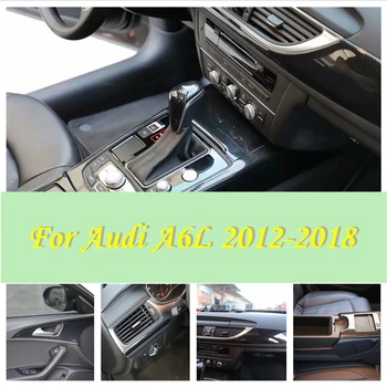 За Audi A6L 2012-2018 Вътрешна стикер под едно дърво, Модифицирана Централна контролния панел, дръжка на предна врата, висококачествени Аксесоари